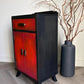 Red & Bronze Art Deco Cabinet | Hand Painted Storage Cupboard | Delivery Included