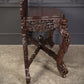 Antique Gothic Burmese Carved Padauk Wood Side Table