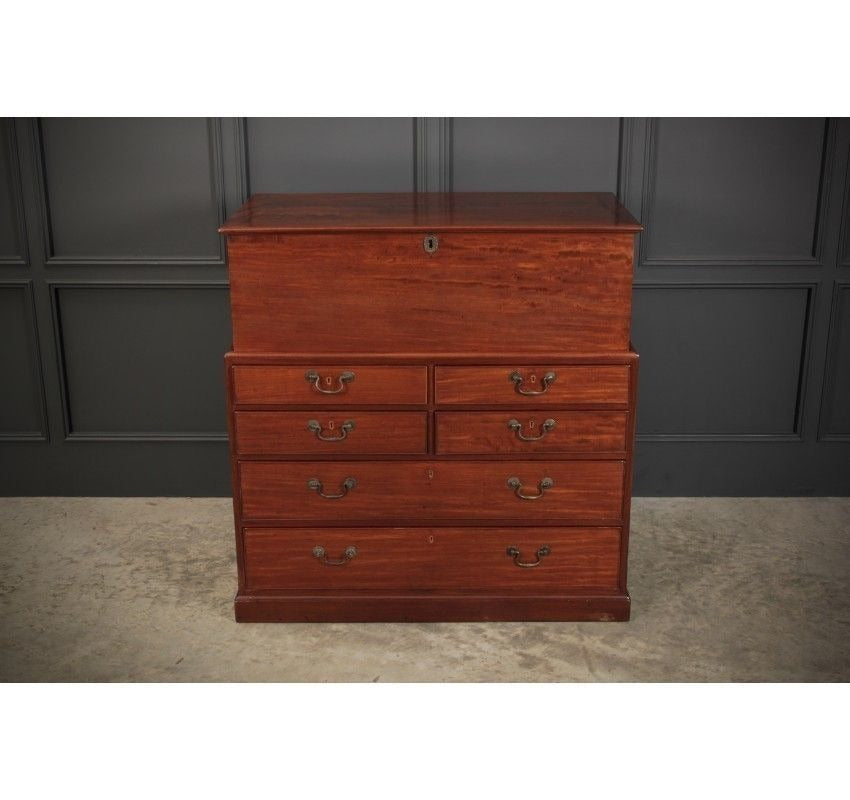 Vintage Georgian Blanket Box On Chest of Drawers