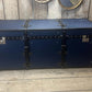 Handmade Leather Blue Ottoman Vintage Storage Chests, Custom Made Furniture
