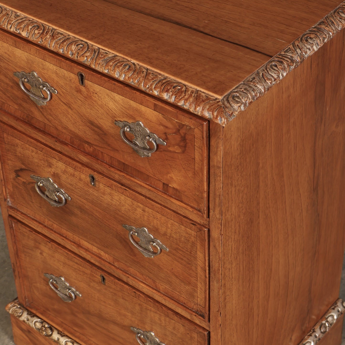 Pair Of Walnut Vintage Bedside Night Stands, 1900s