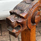Edwardian Oak Chair, With Finely Carved Lion Heads Decoration
