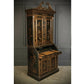 Magnificent Early 19th Century Chinoiserie Black Lacquered Bureau Bookcase