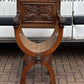 Edwardian Oak Chair, With Finely Carved Lion Heads Decoration