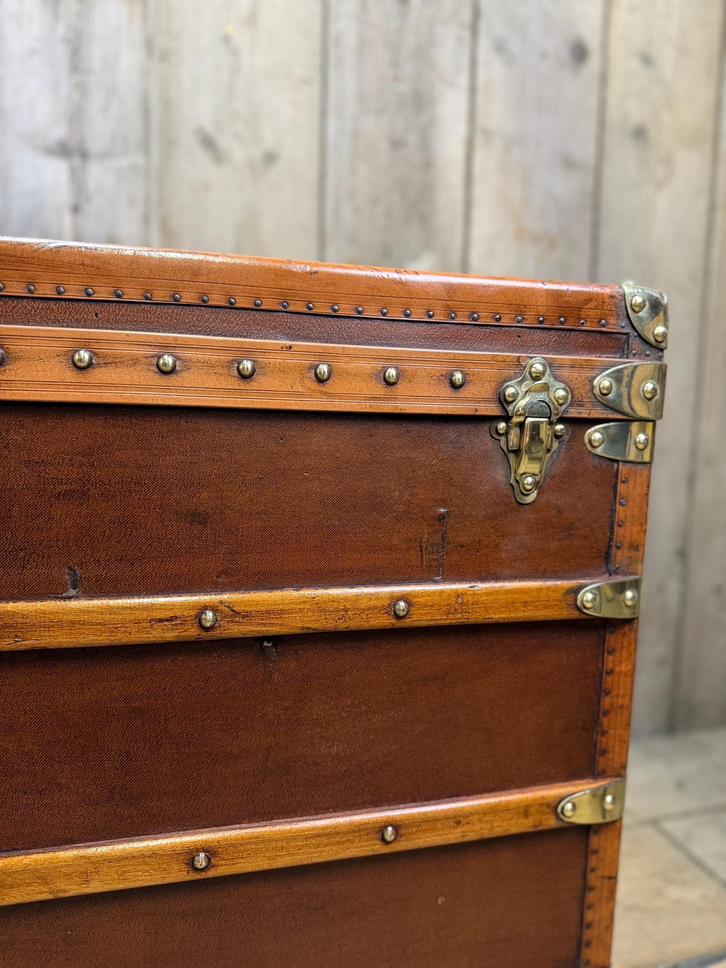 Vintage XL French Steamer Storage Trunk
