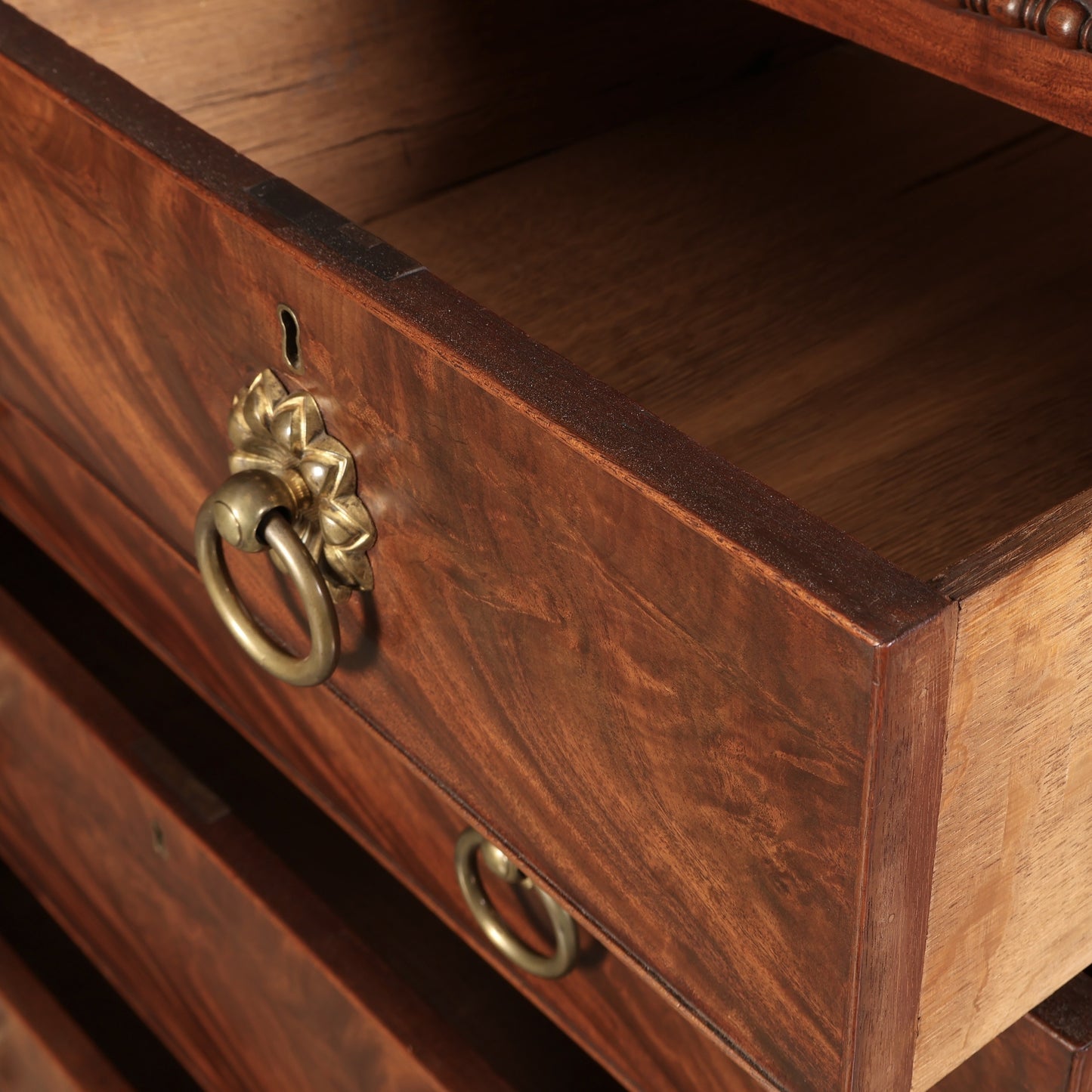 Antique Flame Mahogany Scottish Chest of Drawers