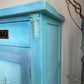 Turquoise & Blue Oak Sideboard | Cabinet, Storage Cupboard Hand Painted