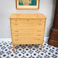Alfred Cox Walnut Tallboy Chest of Drawers Five Drawers and Tapered Legs 1950s Heals