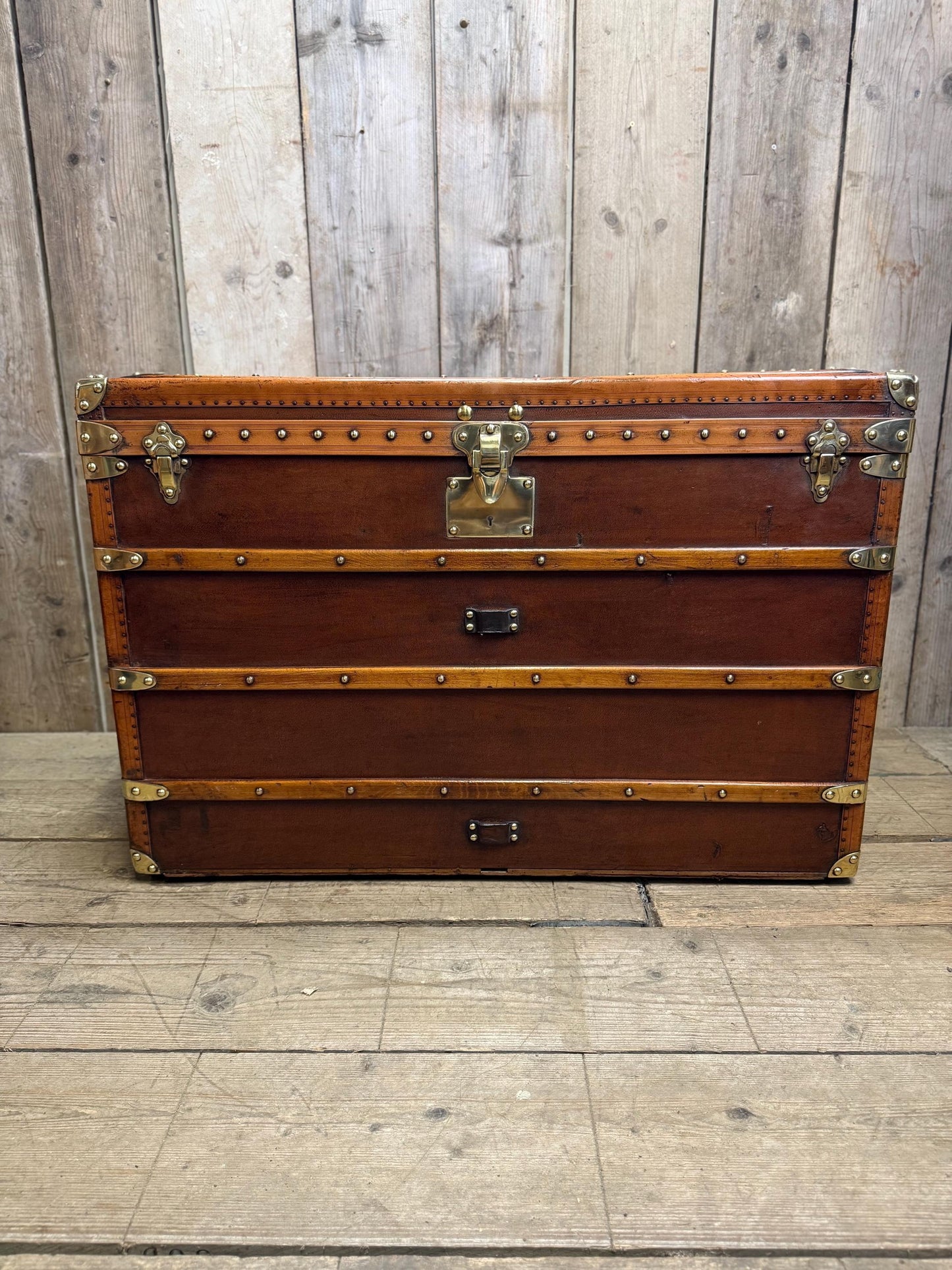 Vintage XL French Steamer Storage Trunk