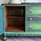 Hand Painted Oak Sideboard | Upcycled Dark Green Storage Vintage Cabinet