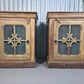 Vintage Solid Wooden Indian Carved Bedside Cupboards Cabinets