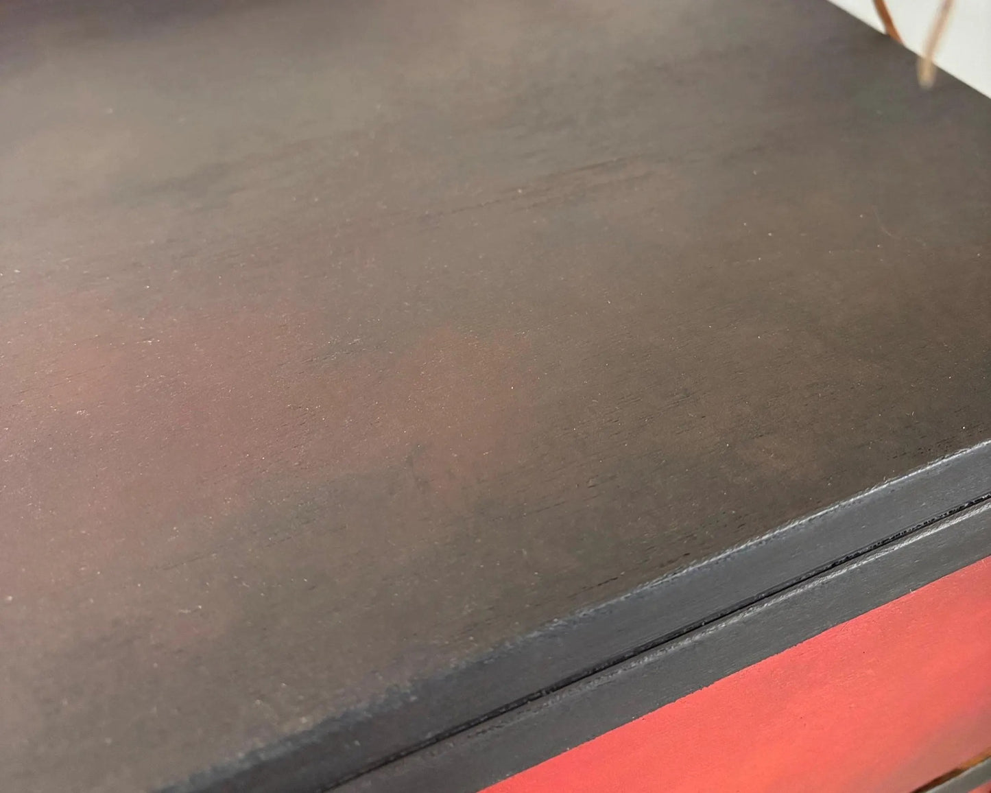Red & Bronze Art Deco Cabinet | Hand Painted Storage Cupboard | Delivery Included