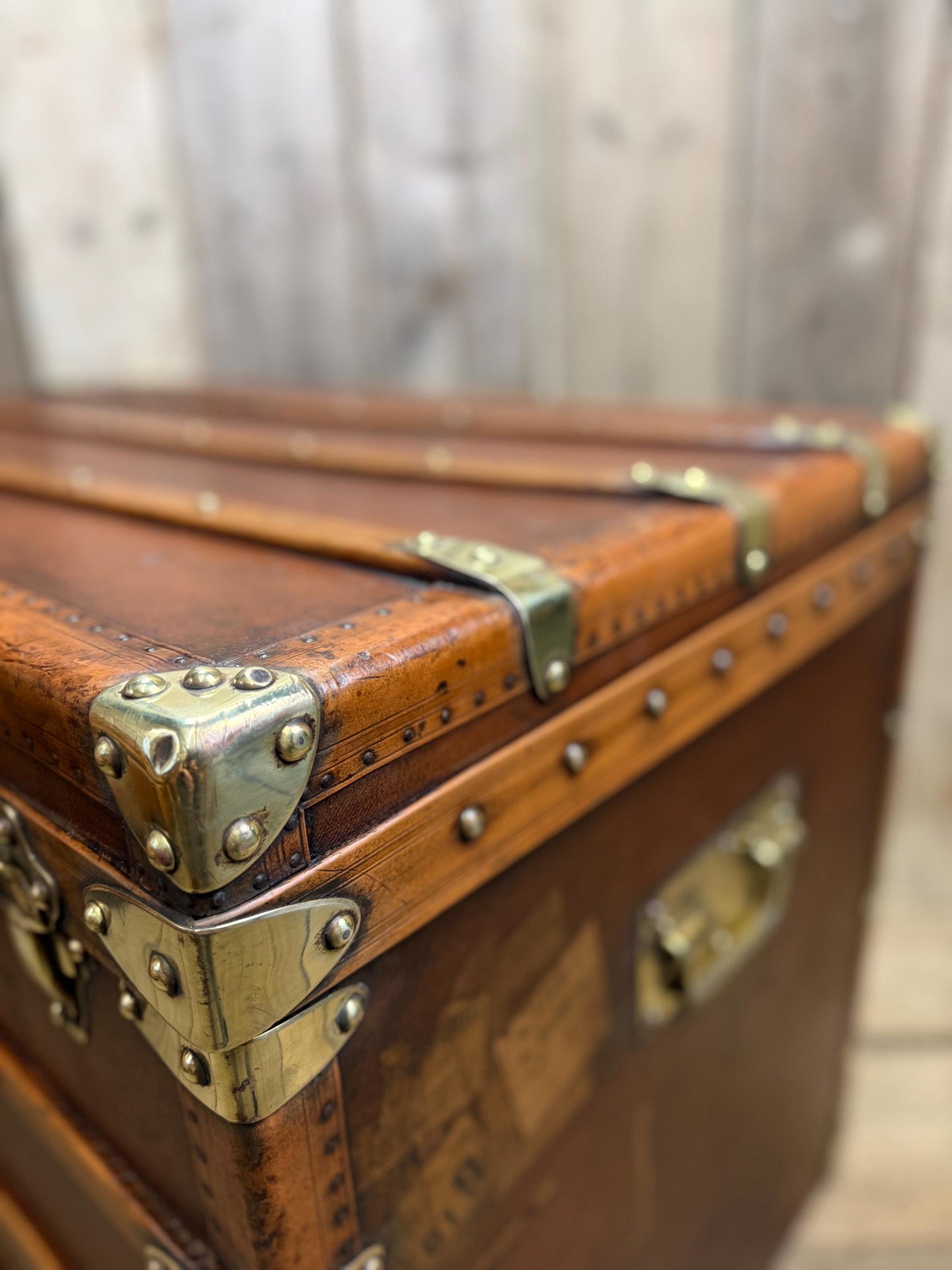 Vintage XL French Steamer Storage Trunk