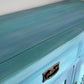 Turquoise & Blue Oak Sideboard | Cabinet, Storage Cupboard Hand Painted