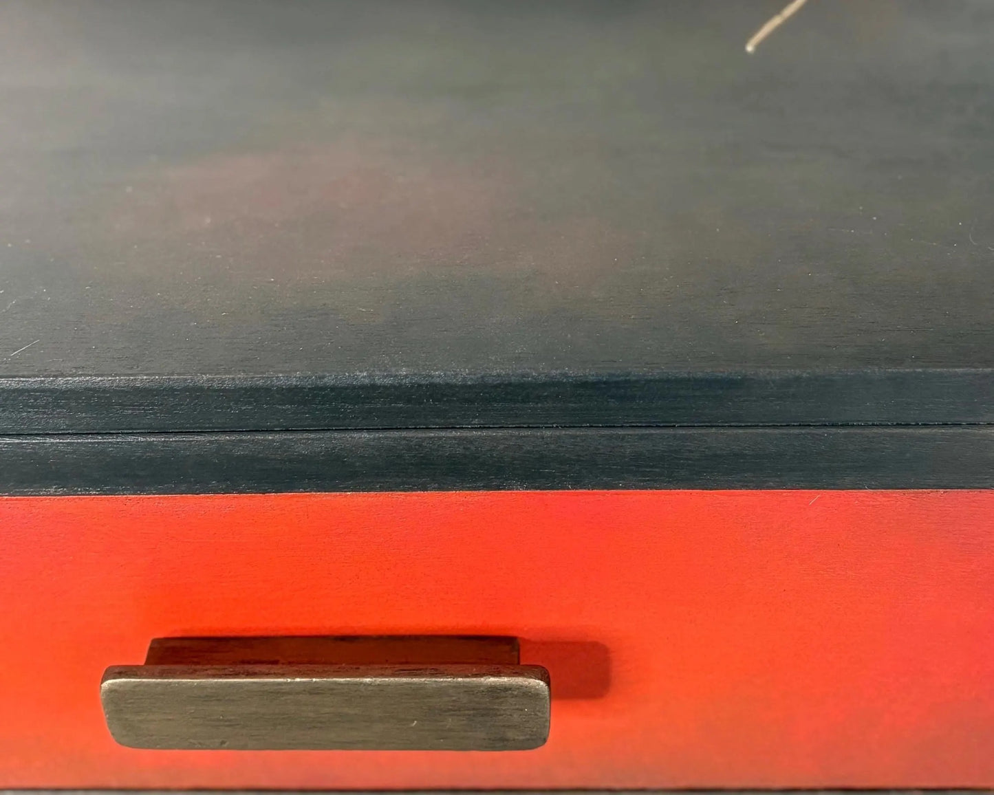 Red & Bronze Art Deco Cabinet | Hand Painted Storage Cupboard | Delivery Included