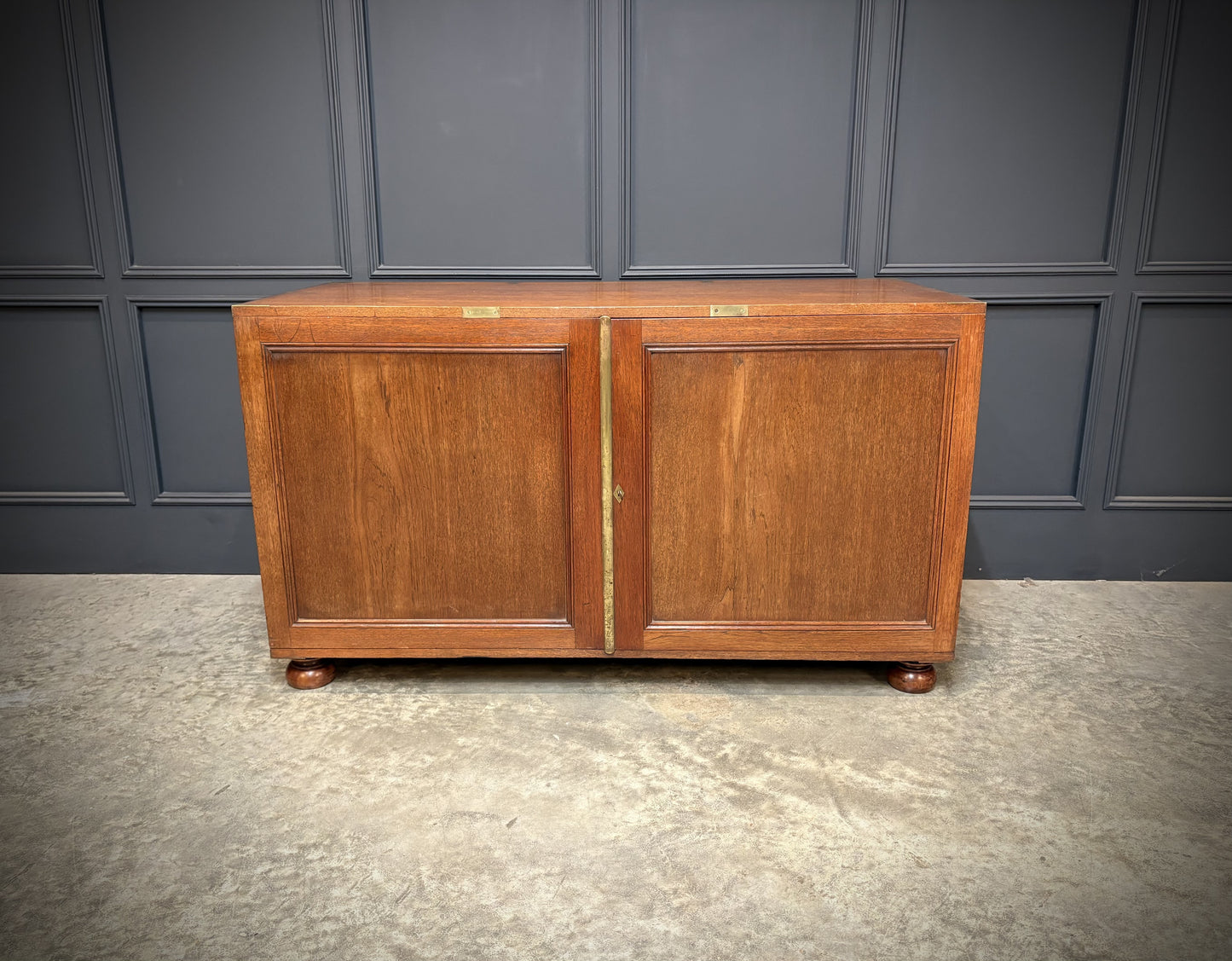 Rare Teak Military Campaign Side Cabinet