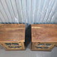 Vintage Solid Wooden Indian Carved Bedside Cupboards Cabinets
