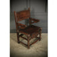 Pair Of Oak And Leather Antique Armchairs
