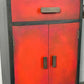 Red & Bronze Art Deco Cabinet | Hand Painted Storage Cupboard | Delivery Included