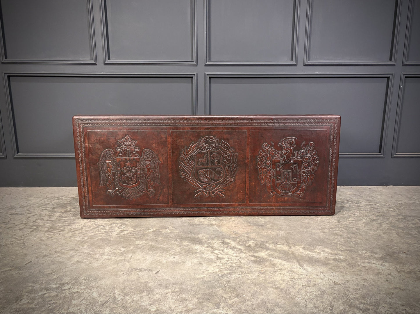 Mahogany & Leather Vintage Coffee Table
