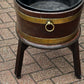 Antique Georgian Mahogany Brass Banded Lift Off Wine Cooler On Stand