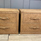 Vintage Leather Bedside Chest of Drawers Matching Pair English Handmade Bespoke