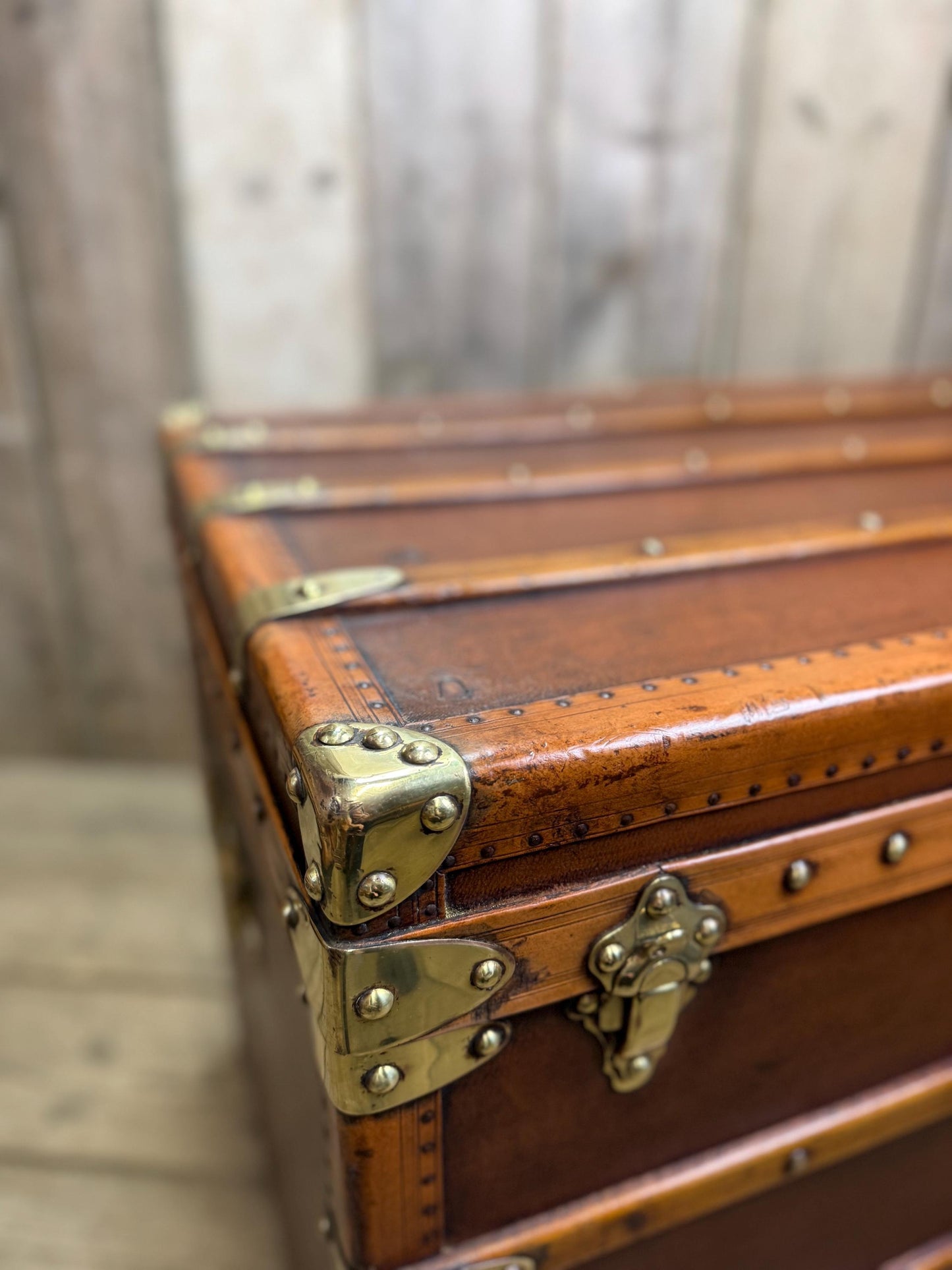 Vintage XL French Steamer Storage Trunk