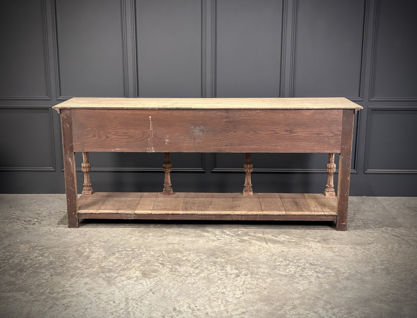 Vintage Bleached Carved Oak Potboard Dresser Sideboard
