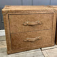 Vintage Leather Bedside Chest of Drawers Matching Pair English Handmade Bespoke
