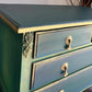 Teal Green Vintage Hand Painted Chest of Drawers | 1930s Oak Dresser | Upcycled Statement Furniture