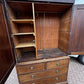 Antique Georgian Flame Mahogany Cupboard & Drawers