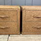 Vintage Leather Bedside Chest of Drawers Matching Pair English Handmade Bespoke