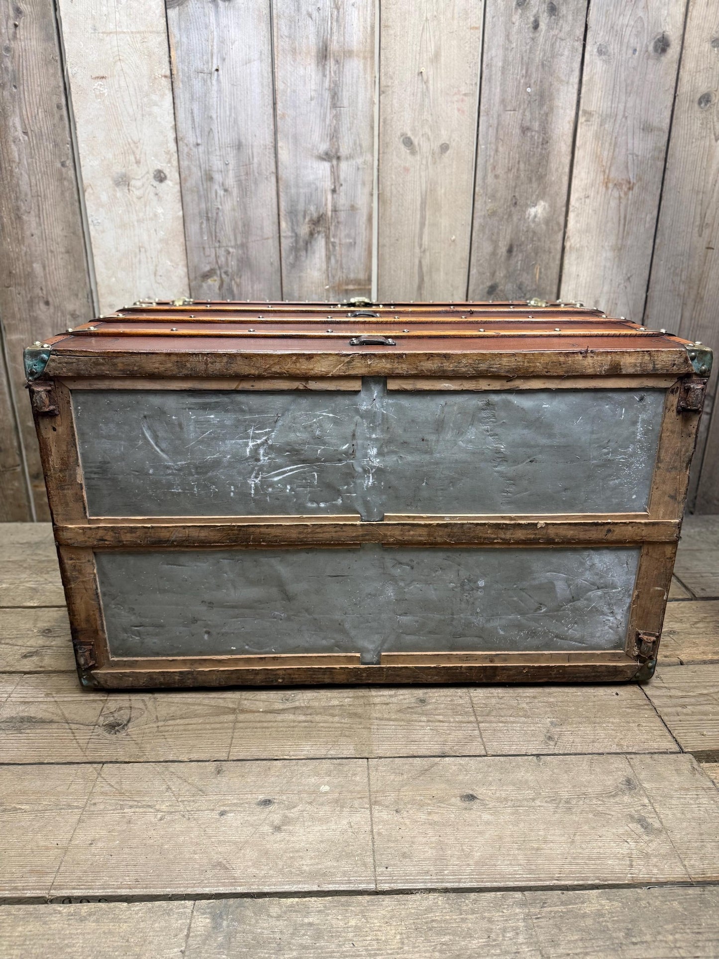 Vintage XL French Steamer Storage Trunk