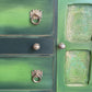 Hand Painted Oak Sideboard | Upcycled Dark Green Storage Vintage Cabinet