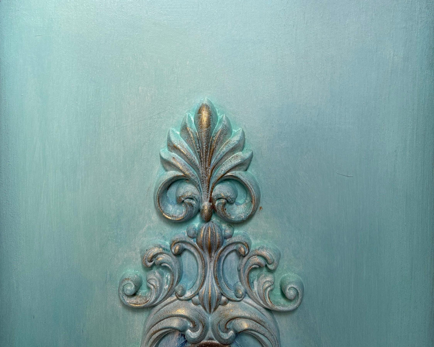 Turquoise & Blue Oak Sideboard | Cabinet, Storage Cupboard Hand Painted