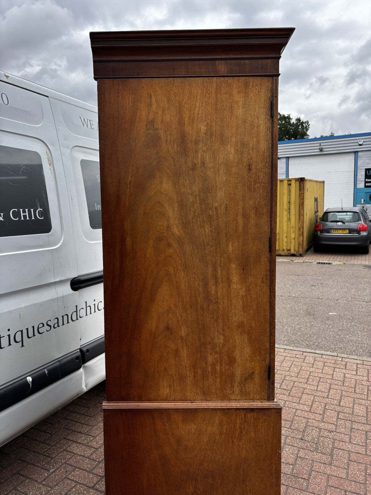 Georgian Flame Mahogany Linen Press Cabinet