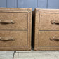 Vintage Leather Bedside Chest of Drawers Matching Pair English Handmade Bespoke