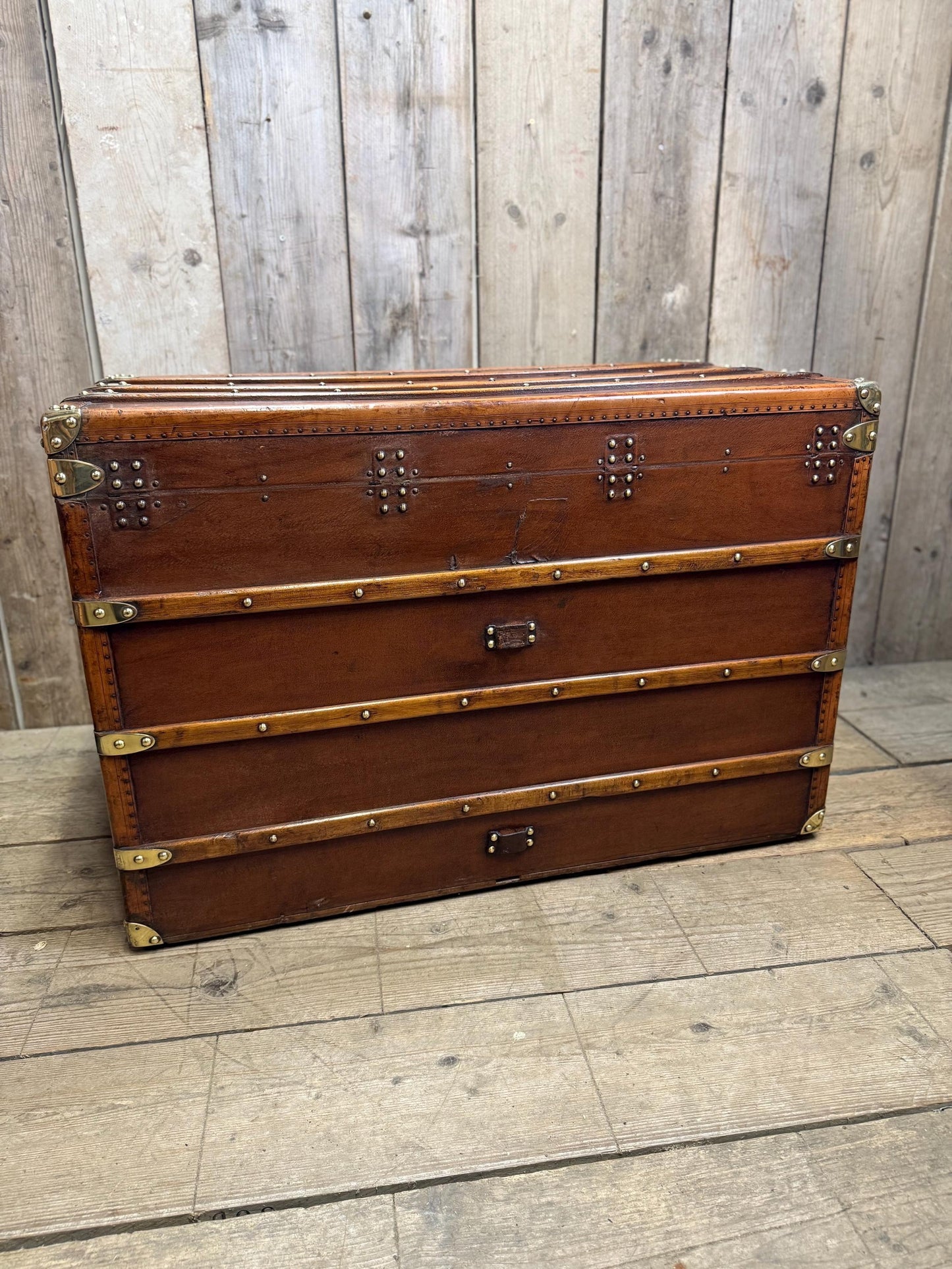Vintage XL French Steamer Storage Trunk