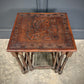 Nest Of Three Embossed Carved Leather Top Tables
