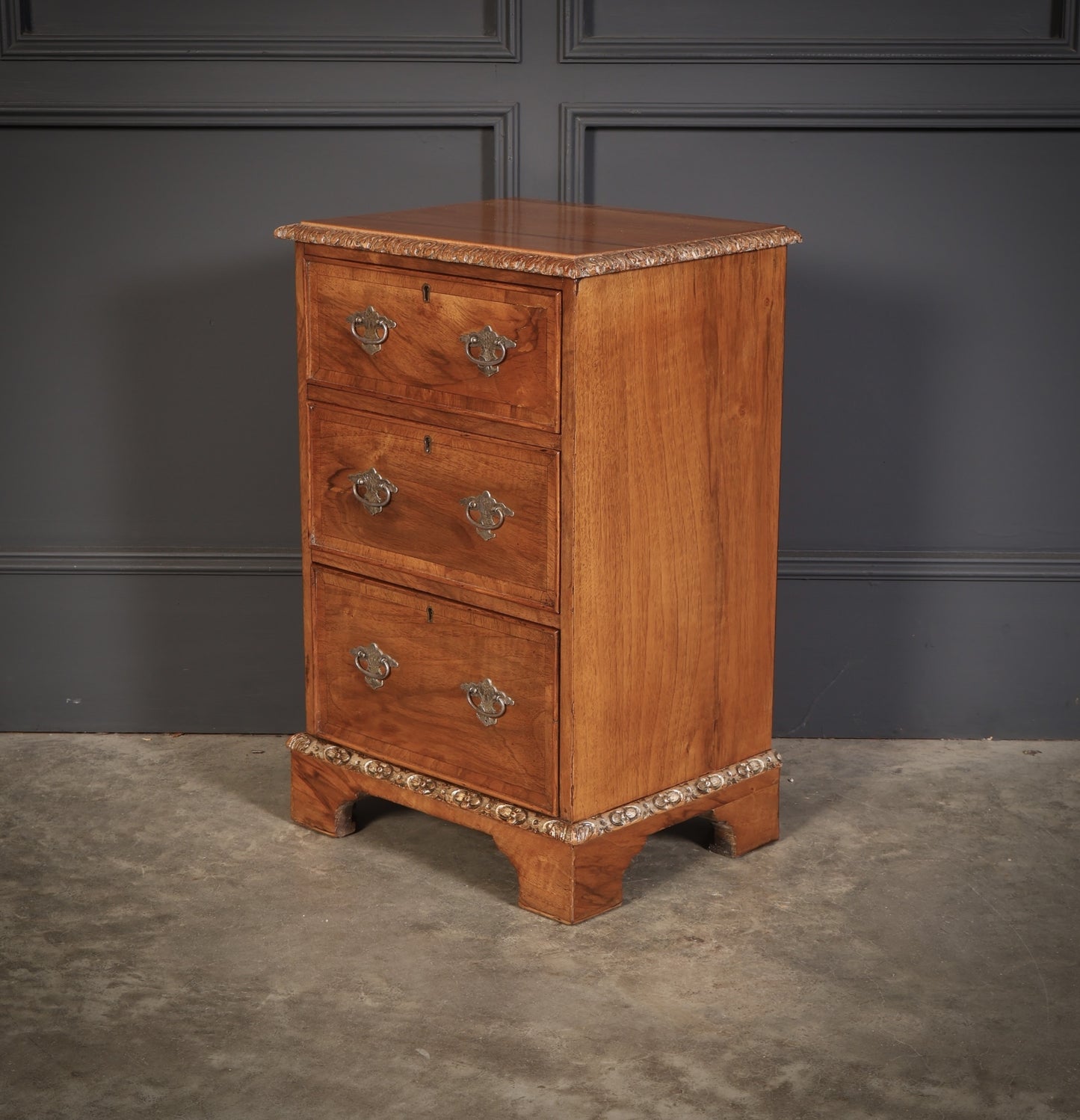 Pair Of Walnut Vintage Bedside Night Stands, 1900s