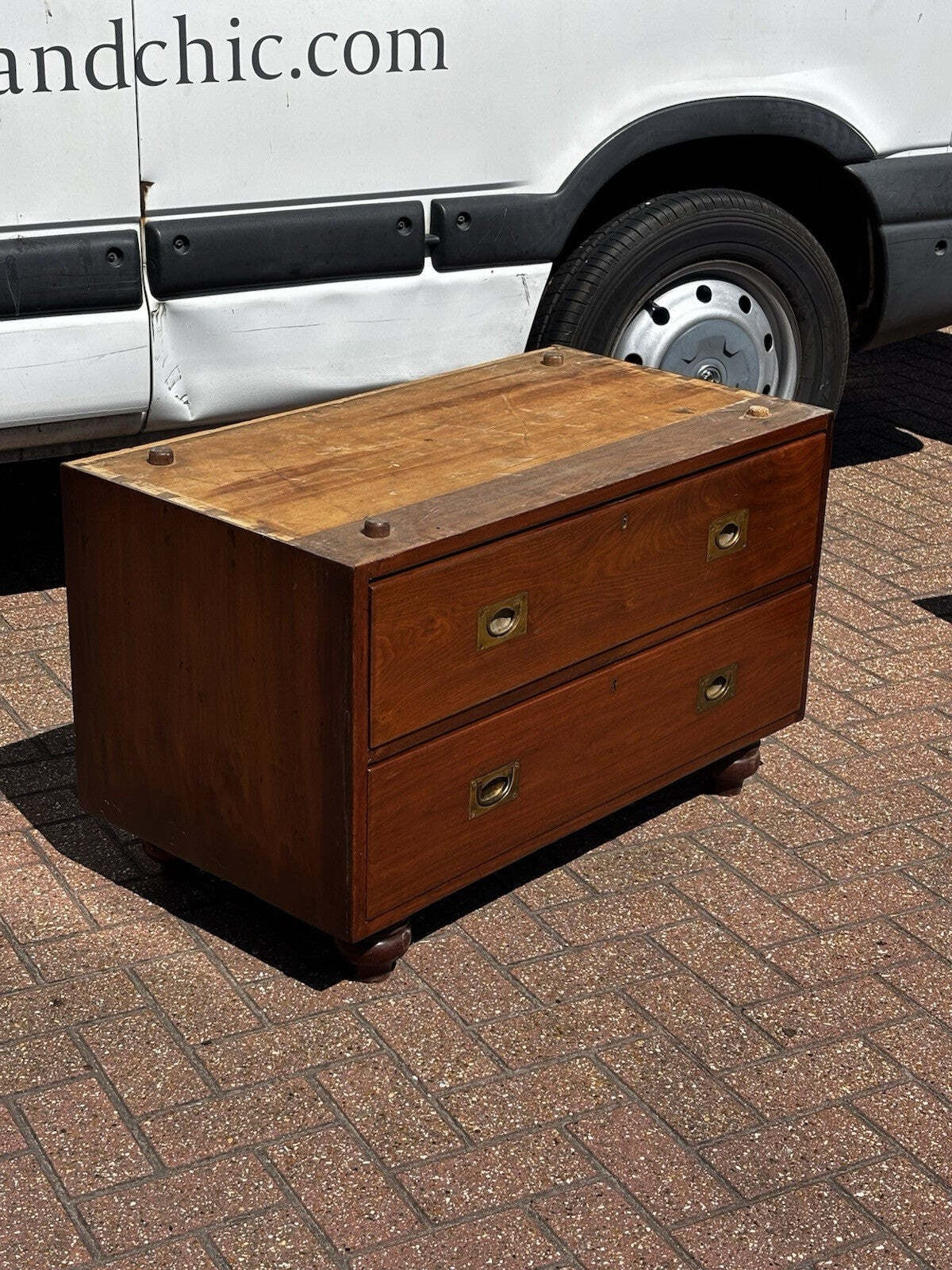 Vintage Campaign Chest, Military Chest. Splits In 2 Pieces. Very Good Quality
