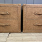 Vintage Leather Bedside Chest of Drawers Matching Pair English Handmade Bespoke
