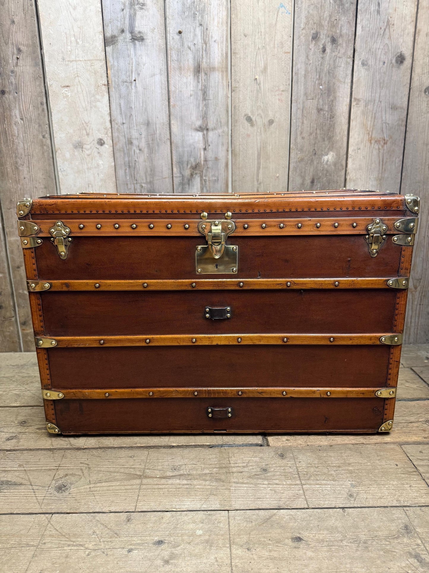 Vintage XL French Steamer Storage Trunk