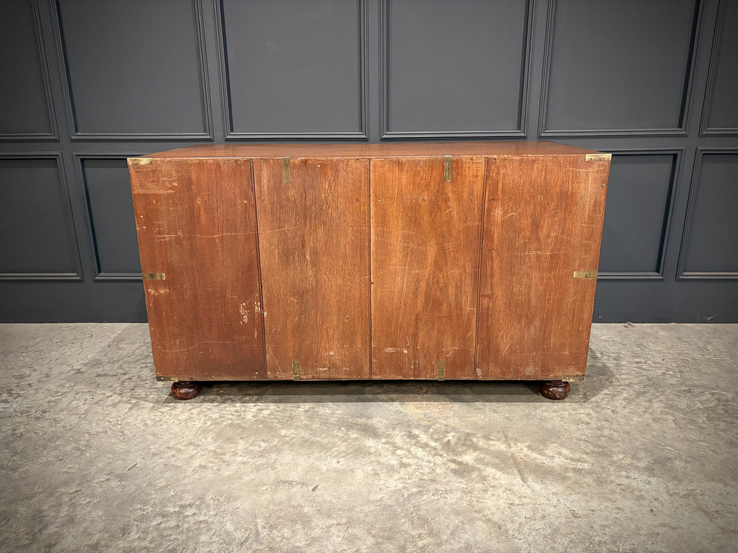 Rare Teak Military Campaign Side Cabinet