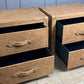 Vintage Leather Bedside Chest of Drawers Matching Pair English Handmade Bespoke