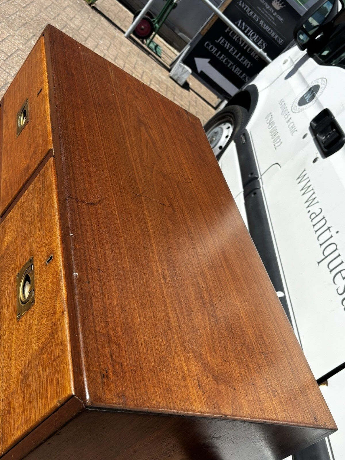 Vintage Campaign Chest, Military Chest. Splits In 2 Pieces. Very Good Quality