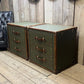Green Olive Vintage Nightstand Cabinets: Luxury Handcrafted English Bedroom Storage Tables