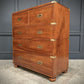 Vintage Tall Boy Mahogany Military Campaign Secretaire Chest