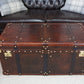 Vintage Storage Trunk Coffee Table | Antique Leather Top | Handmade England
