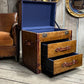 Leather Storage Trunk Table Campaign Chest Storage Solution Bedroom Nightstand Side Furniture Living Room Decor Accent Coffee Table Bespoke